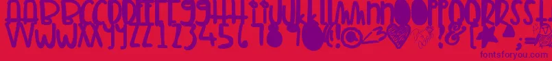 Tunamelt Font – Purple Fonts on Red Background