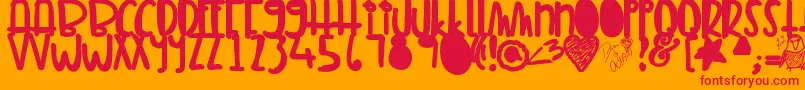 フォントTunamelt – オレンジの背景に赤い文字