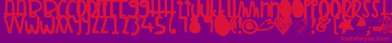 Weitere Informationen zur Tunamelt-Schriftart Tunamelt-Schriftart – Rote Schriften auf violettem Hintergrund