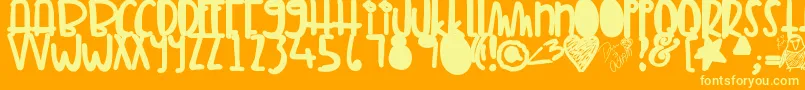 Tunamelt Font – Yellow Fonts on Orange Background