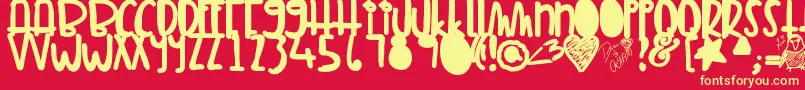 Tunamelt Font – Yellow Fonts on Red Background