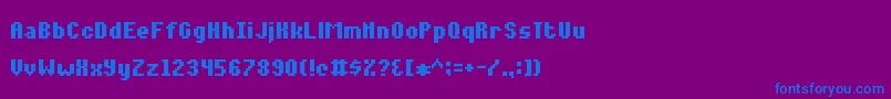 フォントNotalot35 – 紫色の背景に青い文字