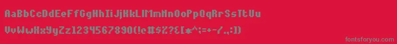 フォントNotalot35 – 赤い背景に灰色の文字