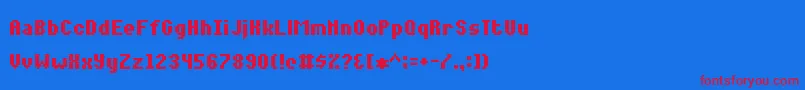 フォントNotalot35 – 赤い文字の青い背景