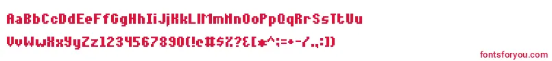 フォントNotalot35 – 白い背景に赤い文字