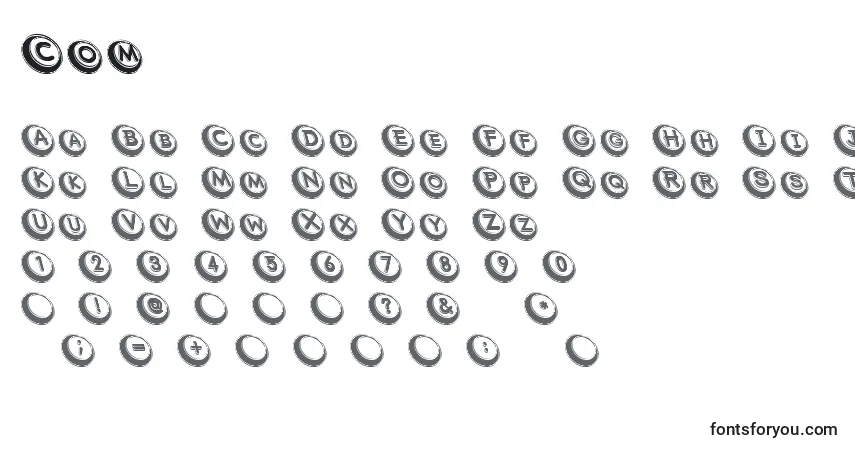Шрифт Com – алфавит, цифры, специальные символы