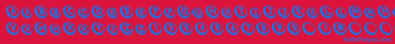 Com Font – Blue Fonts on Red Background