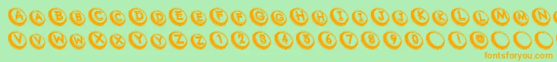 Com Font – Orange Fonts on Green Background