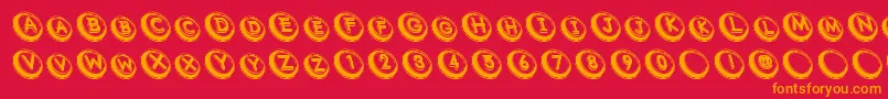 Com Font – Orange Fonts on Red Background