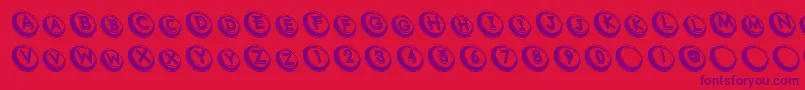 Com Font – Purple Fonts on Red Background
