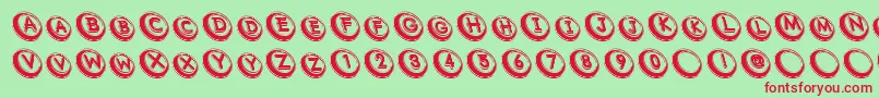 フォントCom – 赤い文字の緑の背景