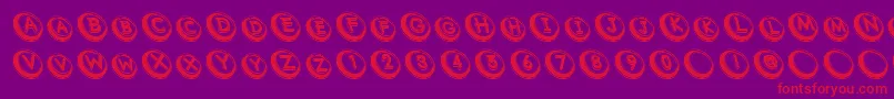 フォントCom – 紫の背景に赤い文字