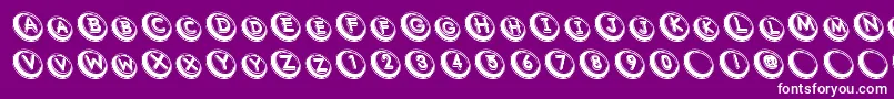 Com-Schriftart – Weiße Schriften auf violettem Hintergrund