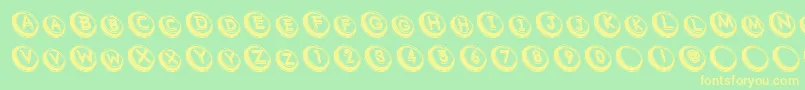Weitere Informationen zur Com-Schriftart Com-Schriftart – Gelbe Schriften auf grünem Hintergrund