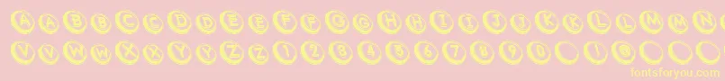 Com Font – Yellow Fonts on Pink Background