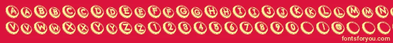 Com Font – Yellow Fonts on Red Background