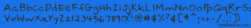 Lehn037 Font – Black Fonts on Blue Background