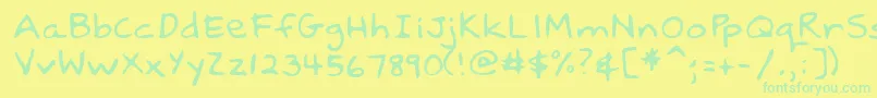 Lehn037 Font – Green Fonts on Yellow Background
