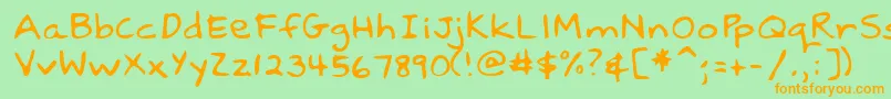 Lehn037 Font – Orange Fonts on Green Background