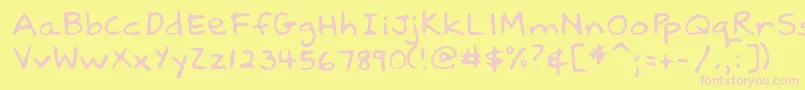 Lehn037 Font – Pink Fonts on Yellow Background