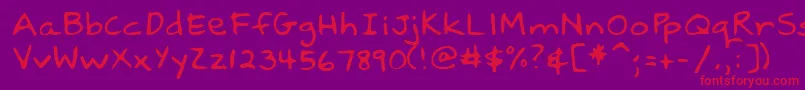 Lehn037 Font – Red Fonts on Purple Background