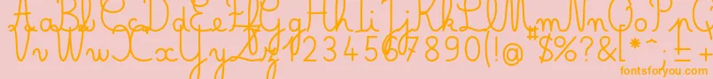 Belleallurecegras-Schriftart – Orangefarbene Schriften auf rosa Hintergrund