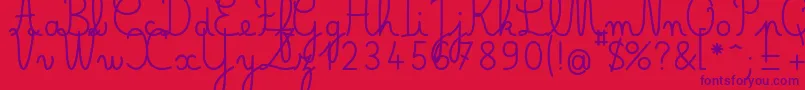 Belleallurecegras Font – Purple Fonts on Red Background