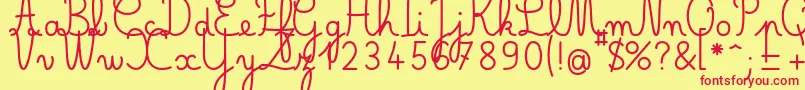 Czcionka Belleallurecegras – czerwone czcionki na żółtym tle