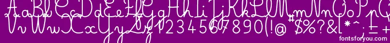 Belleallurecegras-fontti – valkoiset fontit violetilla taustalla