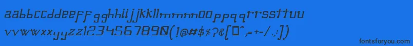 Шрифт OmellonsMediumitalic – чёрные шрифты на синем фоне