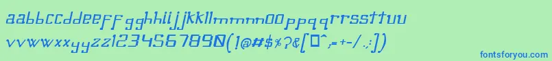 Шрифт OmellonsMediumitalic – синие шрифты на зелёном фоне