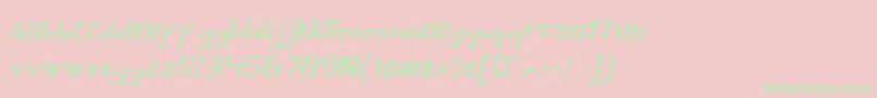 OmellonsMediumitalic-Schriftart – Grüne Schriften auf rosa Hintergrund