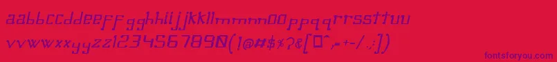 OmellonsMediumitalic-Schriftart – Violette Schriften auf rotem Hintergrund