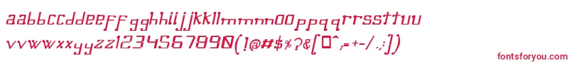 フォントOmellonsMediumitalic – 白い背景に赤い文字