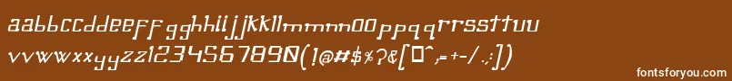 フォントOmellonsMediumitalic – 茶色の背景に白い文字
