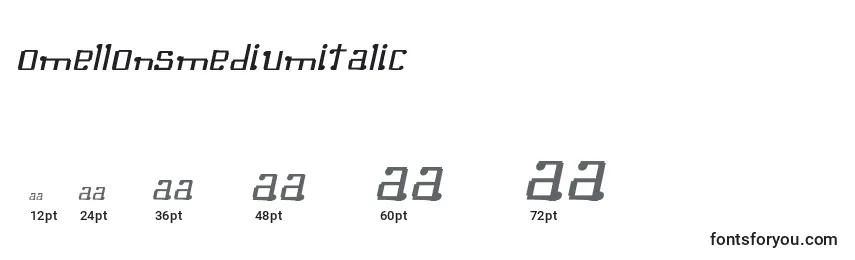 Размеры шрифта OmellonsMediumitalic