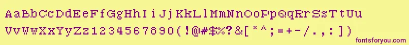 Шрифт 712Serif – фиолетовые шрифты на жёлтом фоне