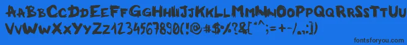 Шрифт Milkmanconspiracy – чёрные шрифты на синем фоне