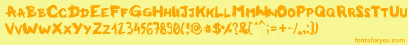 Milkmanconspiracy Font – Orange Fonts on Yellow Background