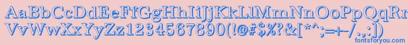 Fonte AntiquashRegular – fontes azuis em um fundo rosa