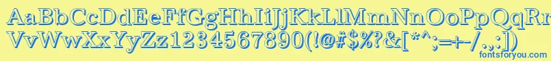 AntiquashRegular Font – Blue Fonts on Yellow Background