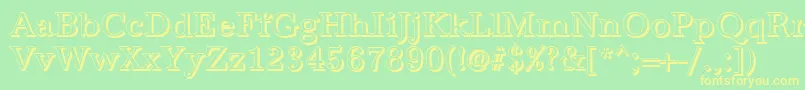 AntiquashRegular Font – Yellow Fonts on Green Background