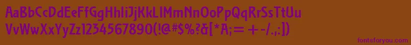 StocletItcBold Font – Purple Fonts on Brown Background