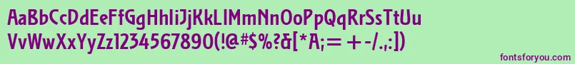 StocletItcBold Font – Purple Fonts on Green Background