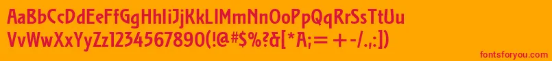 StocletItcBold Font – Red Fonts on Orange Background