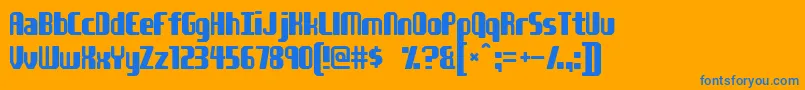 Youngatheart Font – Blue Fonts on Orange Background