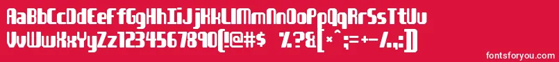 フォントYoungatheart – 赤い背景に白い文字