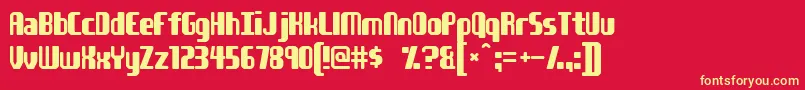フォントYoungatheart – 黄色の文字、赤い背景