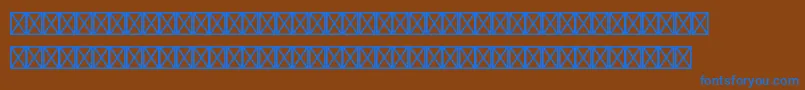 Czcionka Decorationpiltstd1 – niebieskie czcionki na brązowym tle