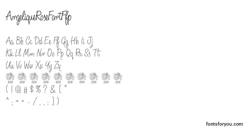 Czcionka AngeliqueRoseFontFfp (107705) – alfabet, cyfry, specjalne znaki